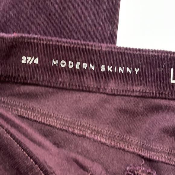 Loft Wine Corduroy Skinny Pants Size 4 - Picture 5 of 10